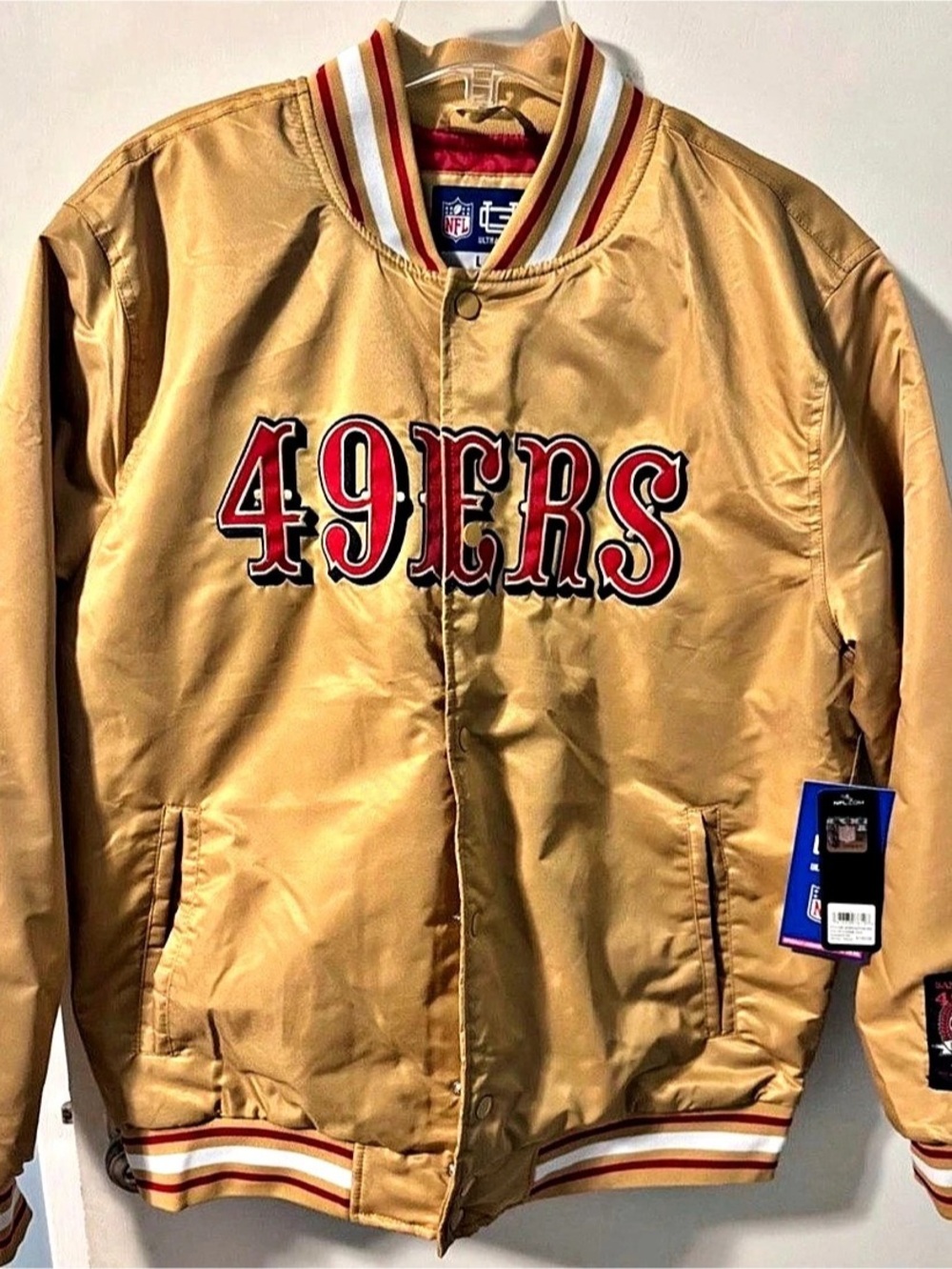 San Francisco 49ers Bomber Jacket in Gold NWT